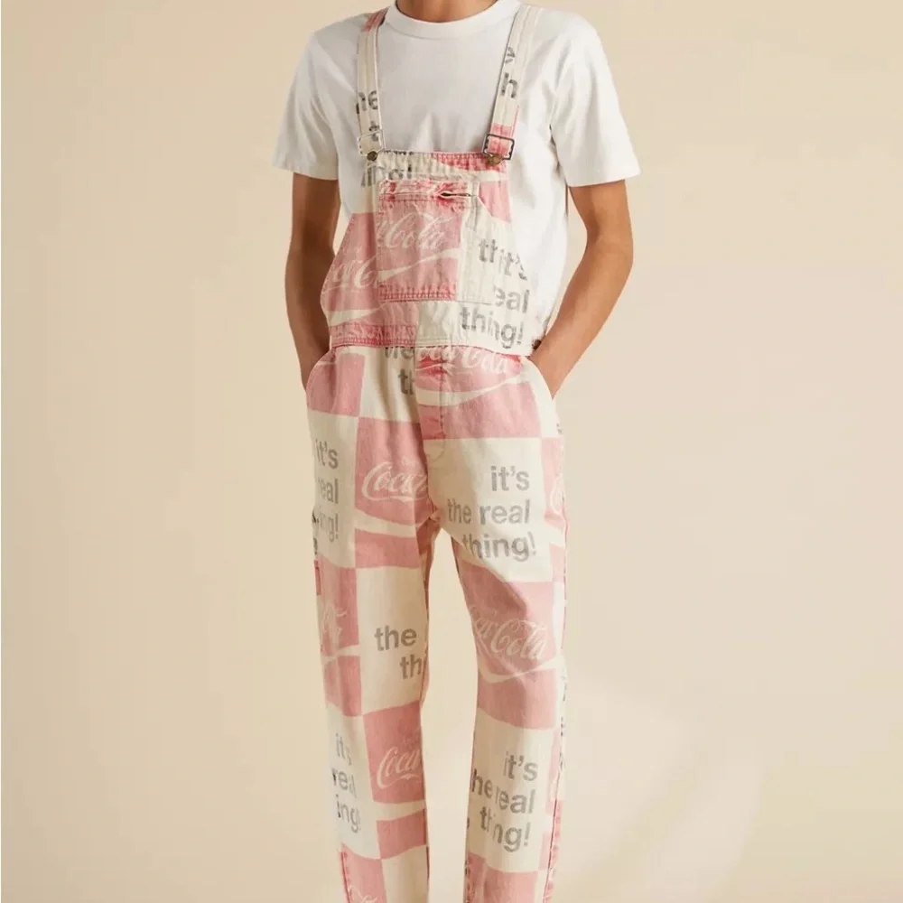 NWT Urban Outfitters Rolla’s X Coca Cola Checkerboard Overalls SZ XS Z78-33